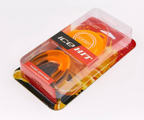 Капа боксерская ароматизированная односторонняя (одночелюстная) в футляре ICE HIT Апельсин