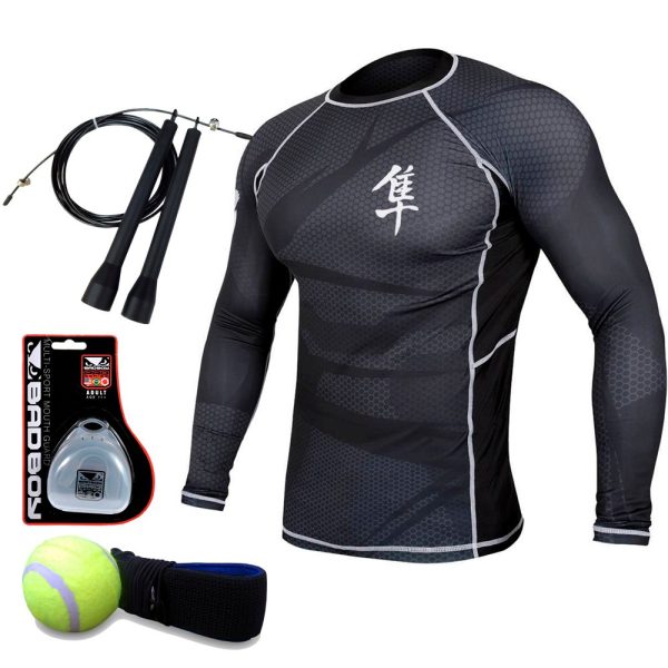 Рашгард Hayabusa Metaru black - капа, тренажер, скакалка в подарок