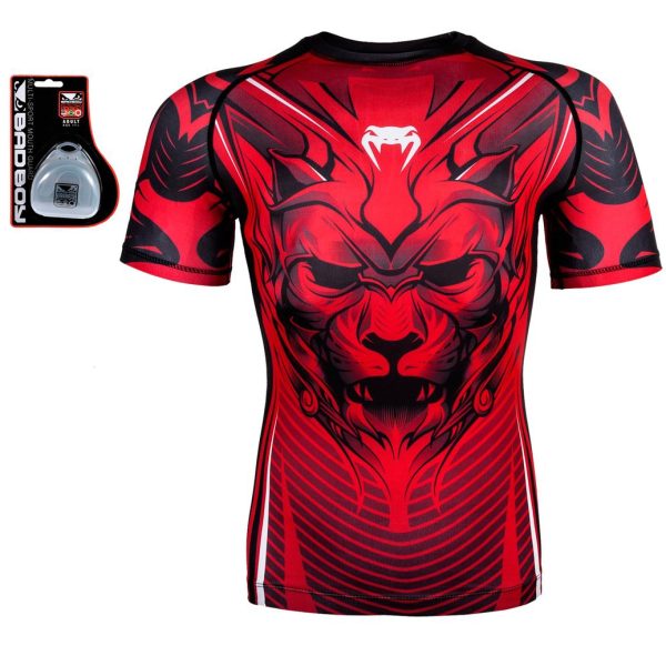 Рашгард VENUM BLOODY ROAR Red  (короткий рукав)