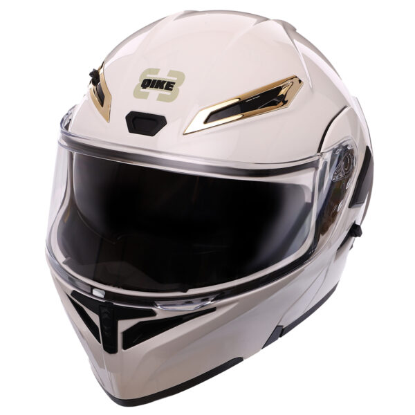 Мотошлем модуляр (flip-up) QKE белый