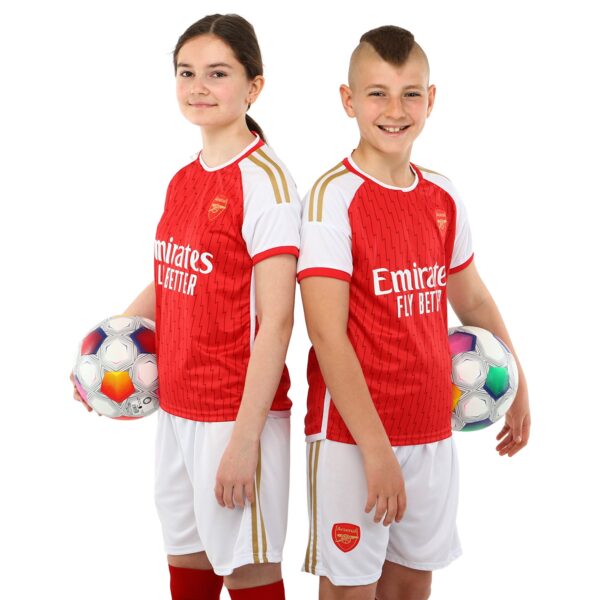 Форма футбольная детская с символикой футбольного клуба ARSENAL домашняя 2024 20-28 красный-белый