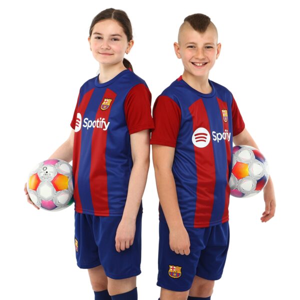 Форма футбольная детская с символикой футбольного клуба BARCELONA домашняя 2024 20-28 красный-синий