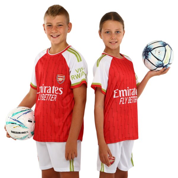 Форма футбольная детская с символикой футбольного клуба ARSENAL домашняя 2024 XS-XL белый-красный
