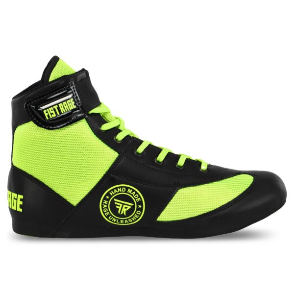 Боксерки кожаные FISTRAGE черно-желтые размер 35-45