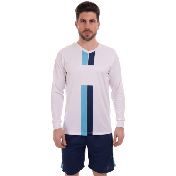 Форма футбольная комплект лонгслив и шорты бело-синий