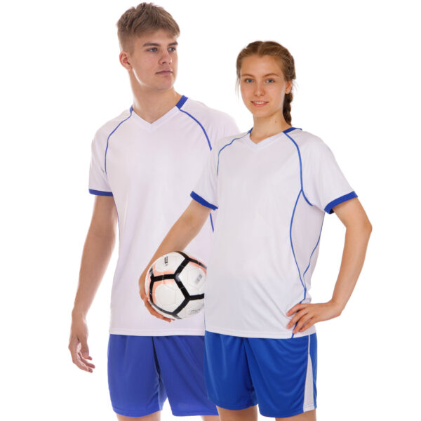 Форма футбольная комплект футболка и шорты M-3XL белый-синий