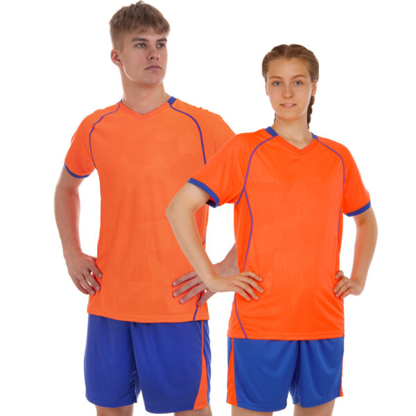 Форма футбольная комплект футболка и шорты M-3XL оранжевый-синий