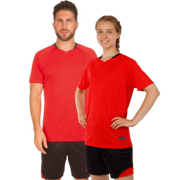 Форма футбольная комплект футболка и шорты M-3XL красный-черный