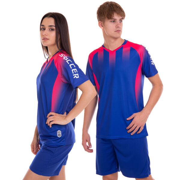 Форма футбольная комплект футболка и шорты M-4XL синий-красный