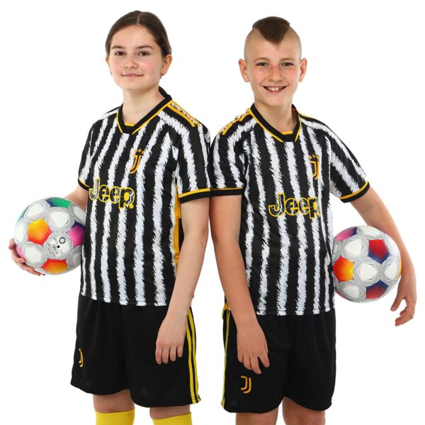 Форма футбольная детская с символикой футбольного клуба JUVENTUS домашняя 2024 20-28 черный-белый