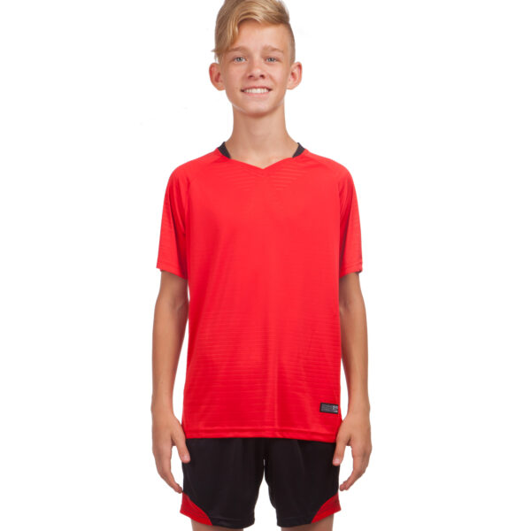 Форма футбольная детская комплект футболка и шорты Lingo красно-черная