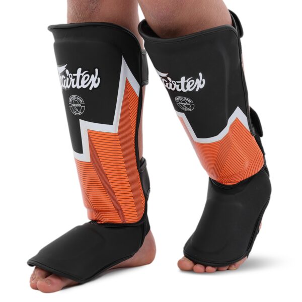 Защита голени и стопы для единоборств FAIRTEX S-L черно-оранжевый