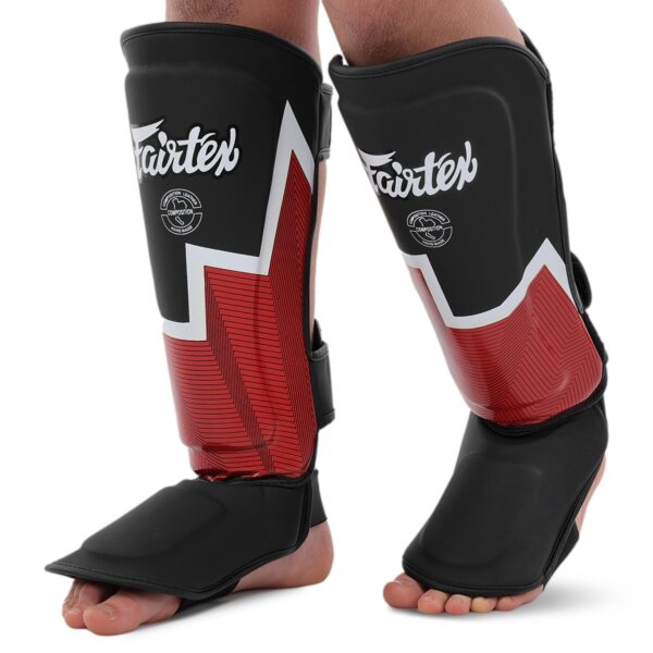 Защита голени и стопы для единоборств FAIRTEX S-L черно-красные