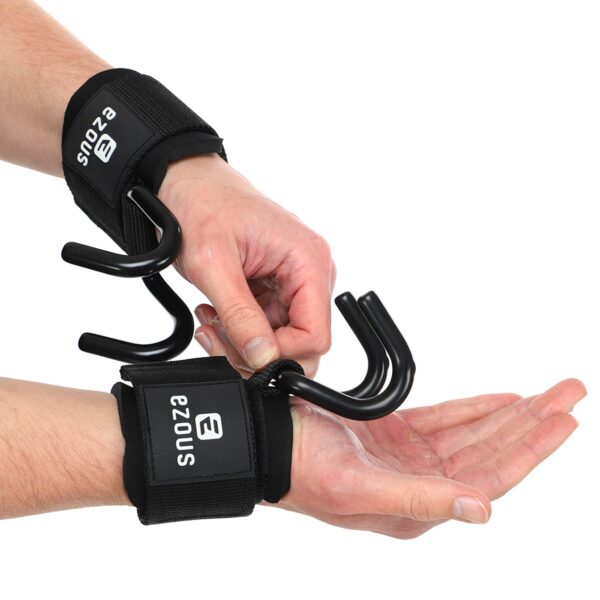Крюки для подтягивания и тяги на запястья LIFTING HOOK EZOUS 2шт черный