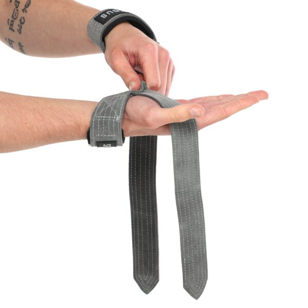 Лямки для тяги LEATHER LIFTING STRAP EZOUS 2шт серый