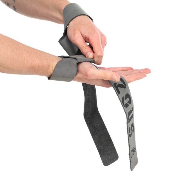 Лямки для тяги LEATHER LIFTING STRAP EZOUS 2шт серый