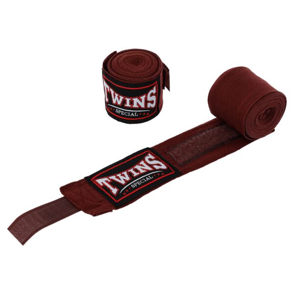 Бинты боксерские хлопок с эластаном TWINS 5м коричневые