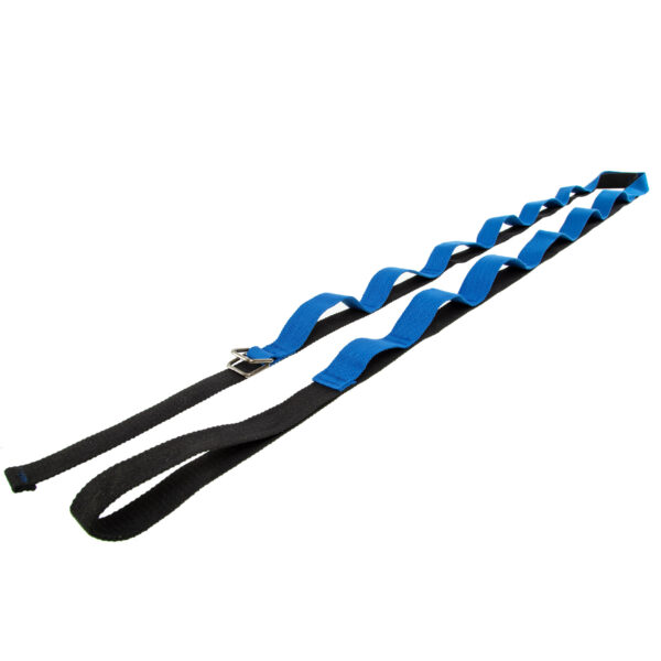 Лента стропа с петлями для растяжки Stretch Strap с дверным якорем Record 14 петель черный-синий