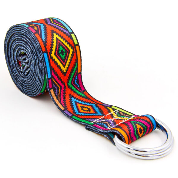 Ремень для йоги с кольцами 183x3,8см красный