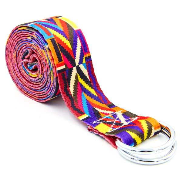 Ремень для йоги с кольцами 183x3,8см мультиколор