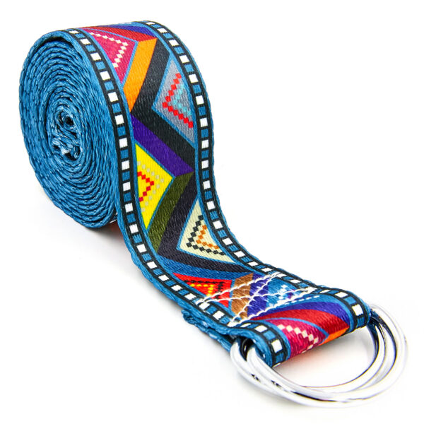 Ремень для йоги с кольцами 183x3,8см мультиколор