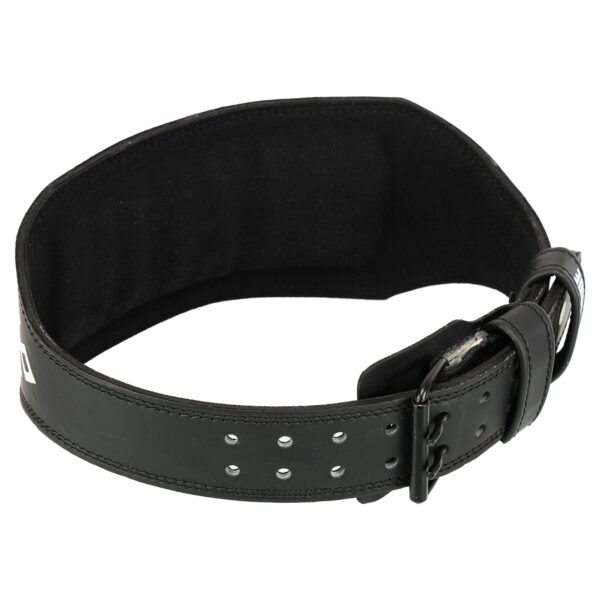 Пояс атлетический кожаный FISTRAGE спинка-15см размер-S-XL черный-белый