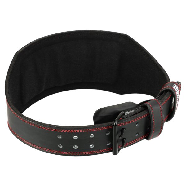 Пояс атлетический кожаный FISTRAGE спинка-15см размер-S-XL черный-красный