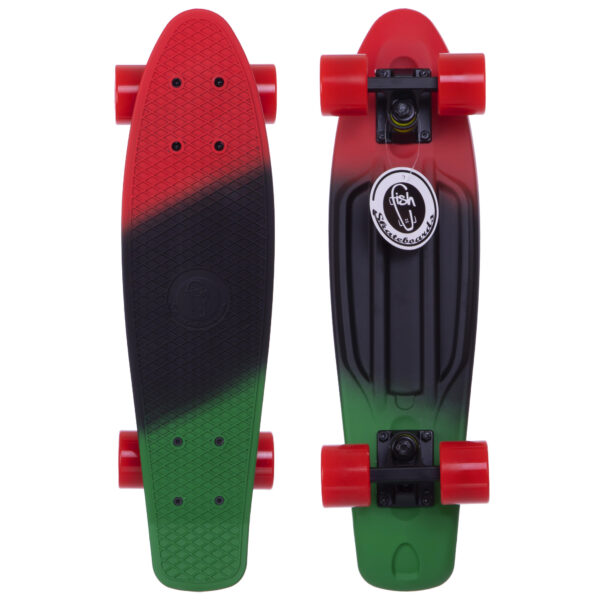 Пенни борд Penny Board круизер пластиковый 22" FISH COLOR красный-черный-зеленый