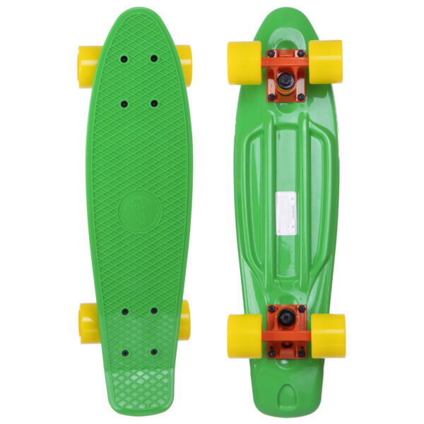 Пенни борд Penny Board круизер пластиковый 22" FISH зеленый-оранжевый-желтый