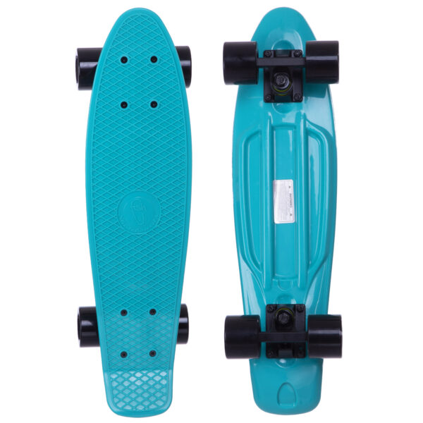 Пенни борд Penny Board круизер пластиковый 22" FISH голубой-черный-черный