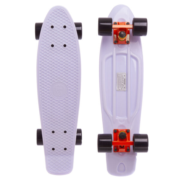 Пенни борд Penny Board круизер пластиковый 22" FISH белый-оранжевый-черный