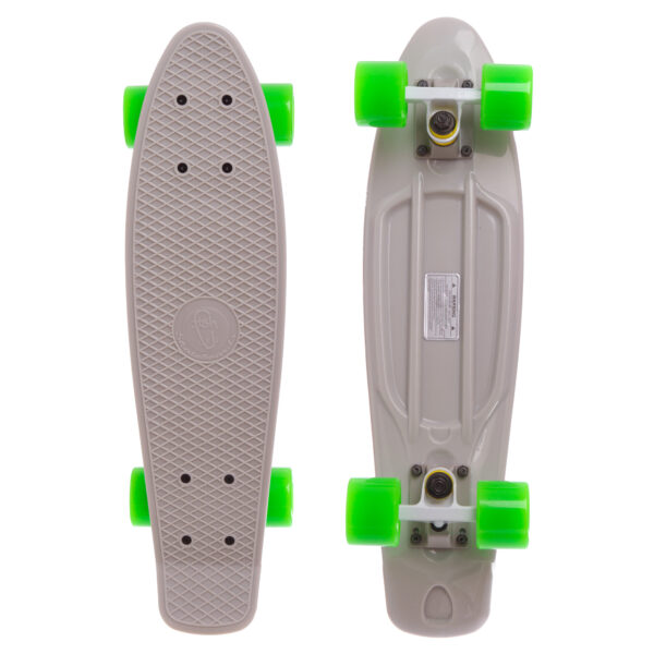Пенни борд Penny Board круизер пластиковый 22" FISH серый-белый-салатовый