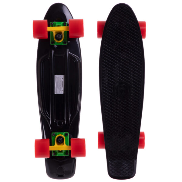 Пенни борд Penny Board круизер пластиковый 22" FISH черный-желтый-красный