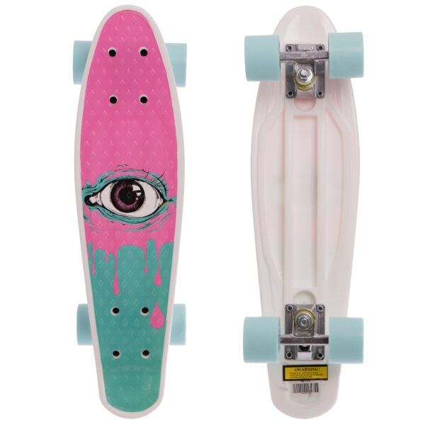 Пенни борд Penny Board круизер пластиковый 22" розовый-бирюза