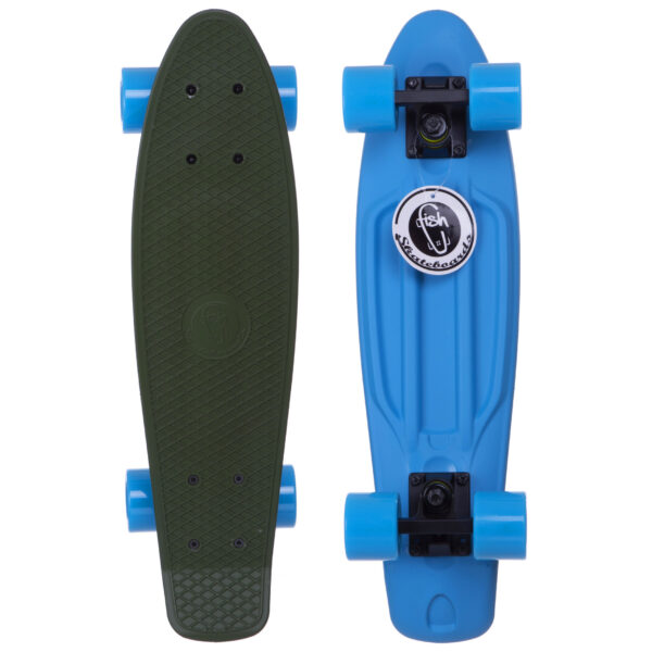 Пенни борд Penny Board круизер пластиковый RUBBER 22" RUBBER SOFT FISH зеленый-синий