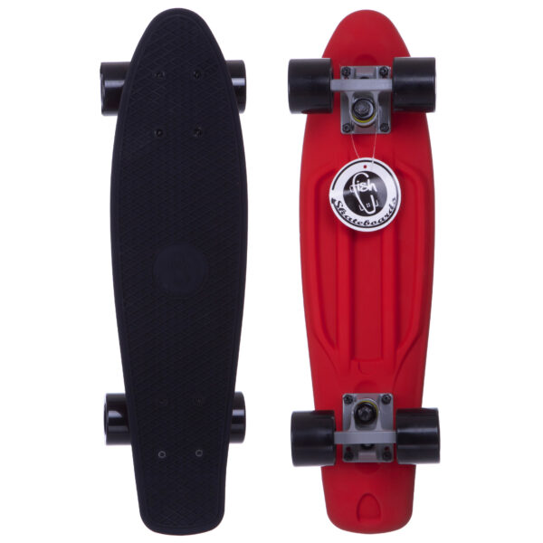 Пенни борд Penny Board круизер пластиковый RUBBER 22" RUBBER SOFT FISH черный-красный