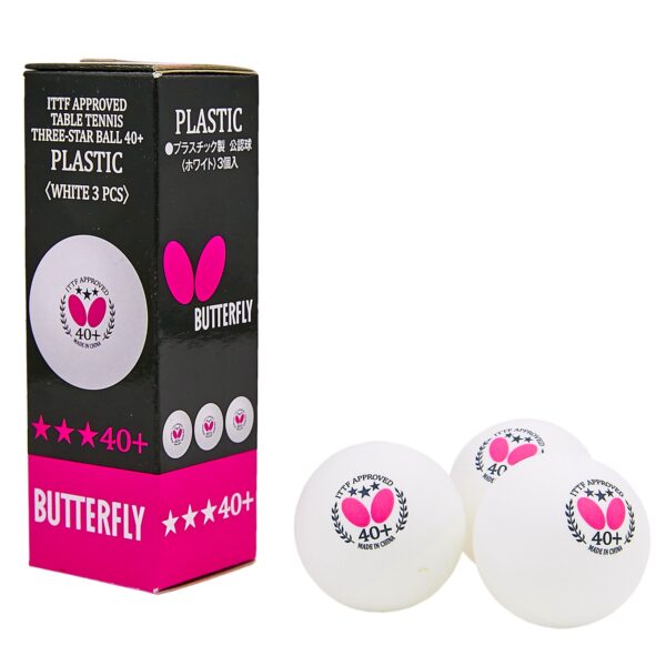 Набор мячей для настольного тенниса BUTTERFLY 3star 3шт белый