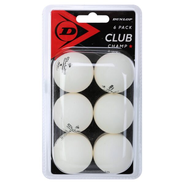 Набор мячей для настольного тенниса DUNLOP CLUB CHAMP 6шт белый