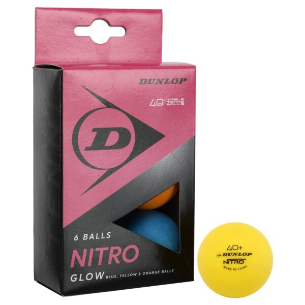 Набор мячей для настольного тенниса DUNLOP NITRO GLOW 40 6шт разноцветный