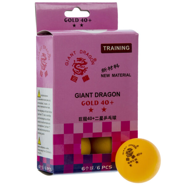 Набор мячей для настольного тенниса GIANT DRAGON GOLD 40+ 2star 6шт