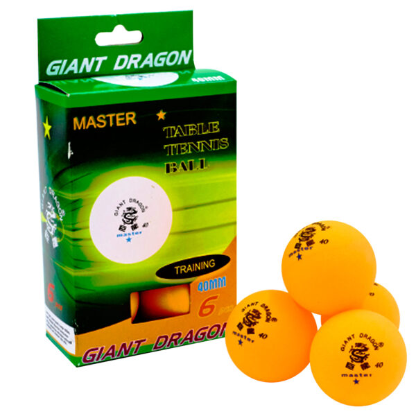 Набор мячей для настольного тенниса GIANT DRAGON MASTER 1star 6шт оранжевый