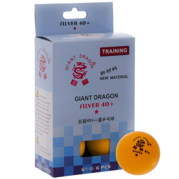 Набор мячей для настольного тенниса GIANT DRAGON SILVER 40+ 1star 6шт