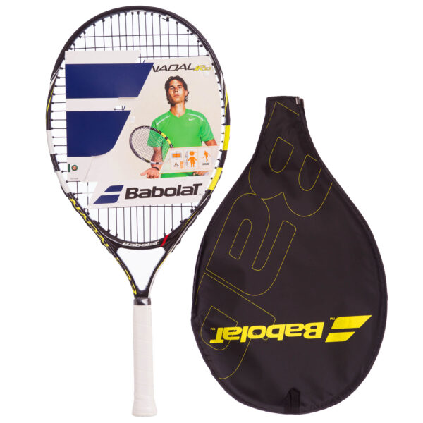 Ракетка для большого тенниса детская BABOLAT NADAL JUNIOR 7-8лет 23" черный-желтый