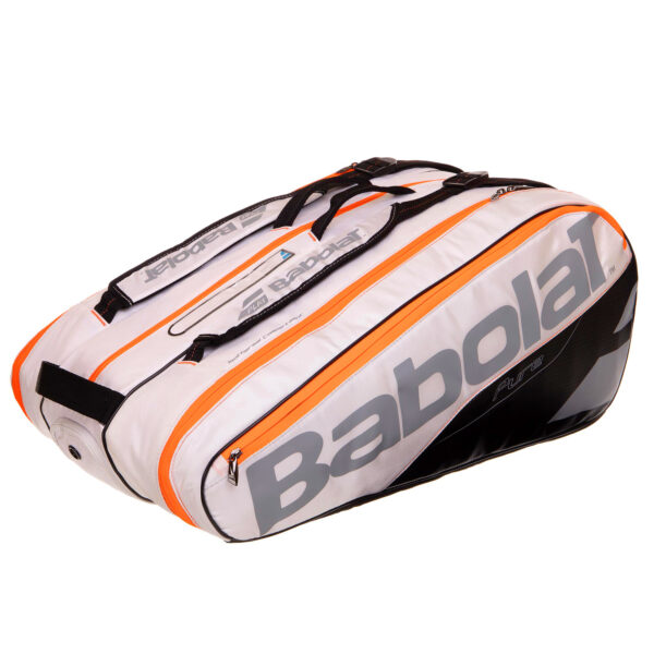 Теннисная сумка на 12 ракеток BABOLAT RACKET BAG RH X12 PURE WHITE белый-черный-оранжевый