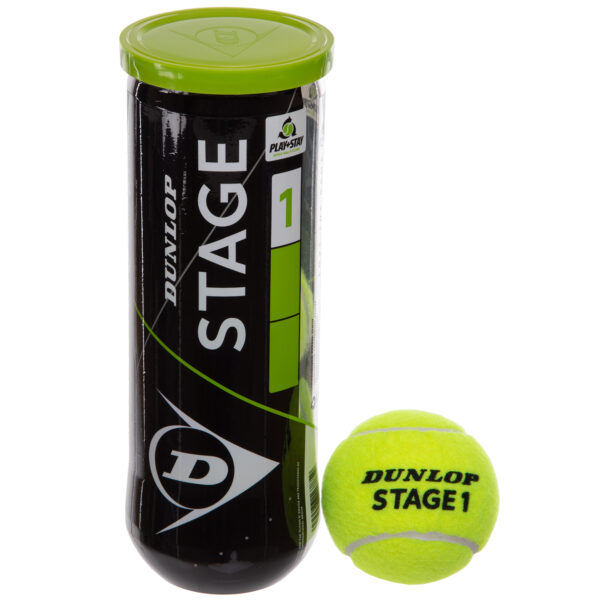 Мячи для большого тенниса DUNLOP STAGE 1 GREEN 3шт салатовый