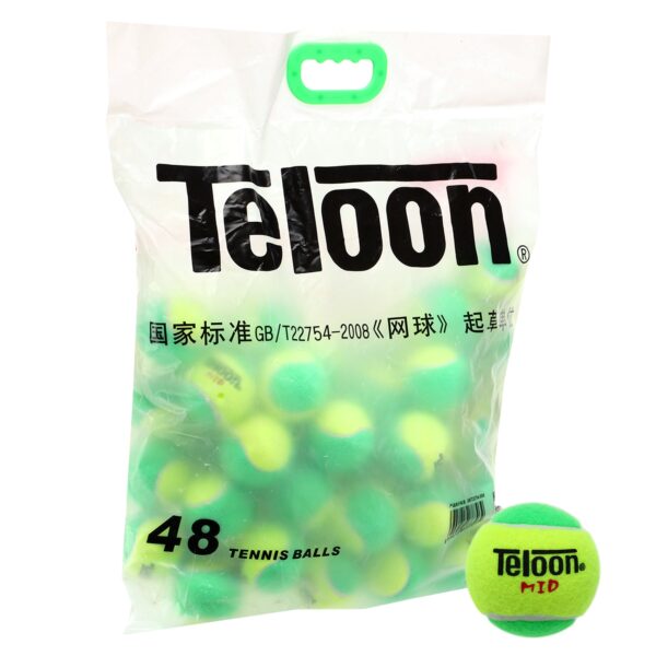 Мячи для большого тенниса TELOON KIDS MID 48шт зеленый-салатовый
