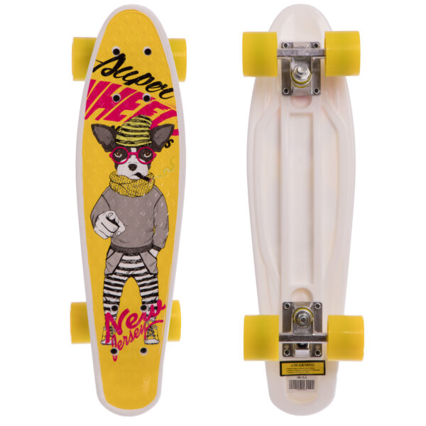 Пенни борд Penny Board круизер пластиковый 22" желтый