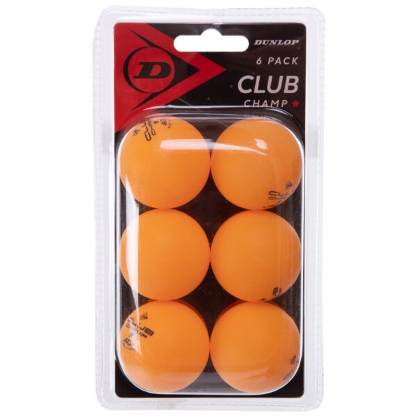 Набор мячей для настольного тенниса DUNLOP 40+ CLUB CHAMP 6шт оранжевый