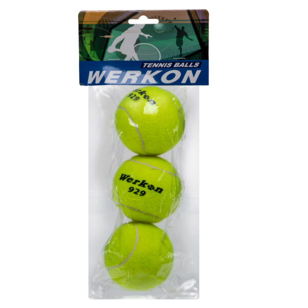 Мячи для большого тенниса Werkon 3шт салатовый