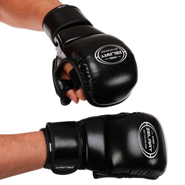 Перчатки Крабы кожаные для MMA ZELART S-XL черные